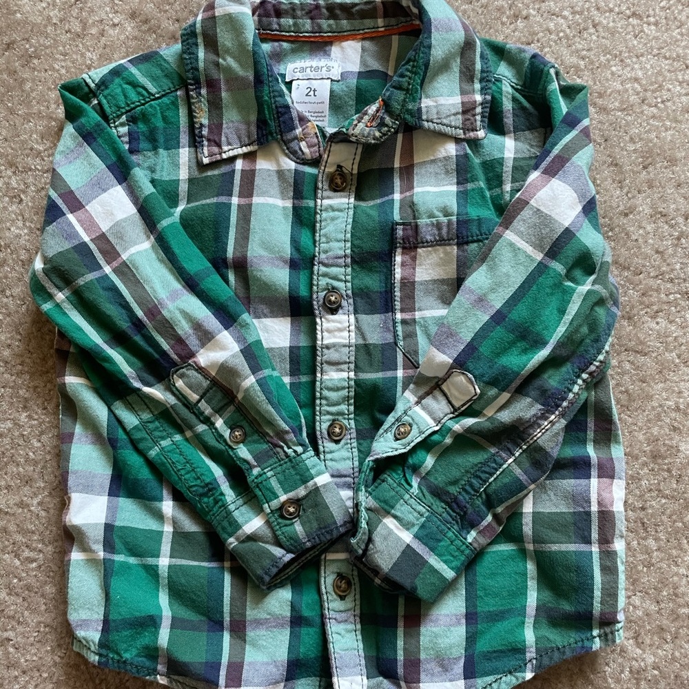 Toddlers, button down, flannel shirt.